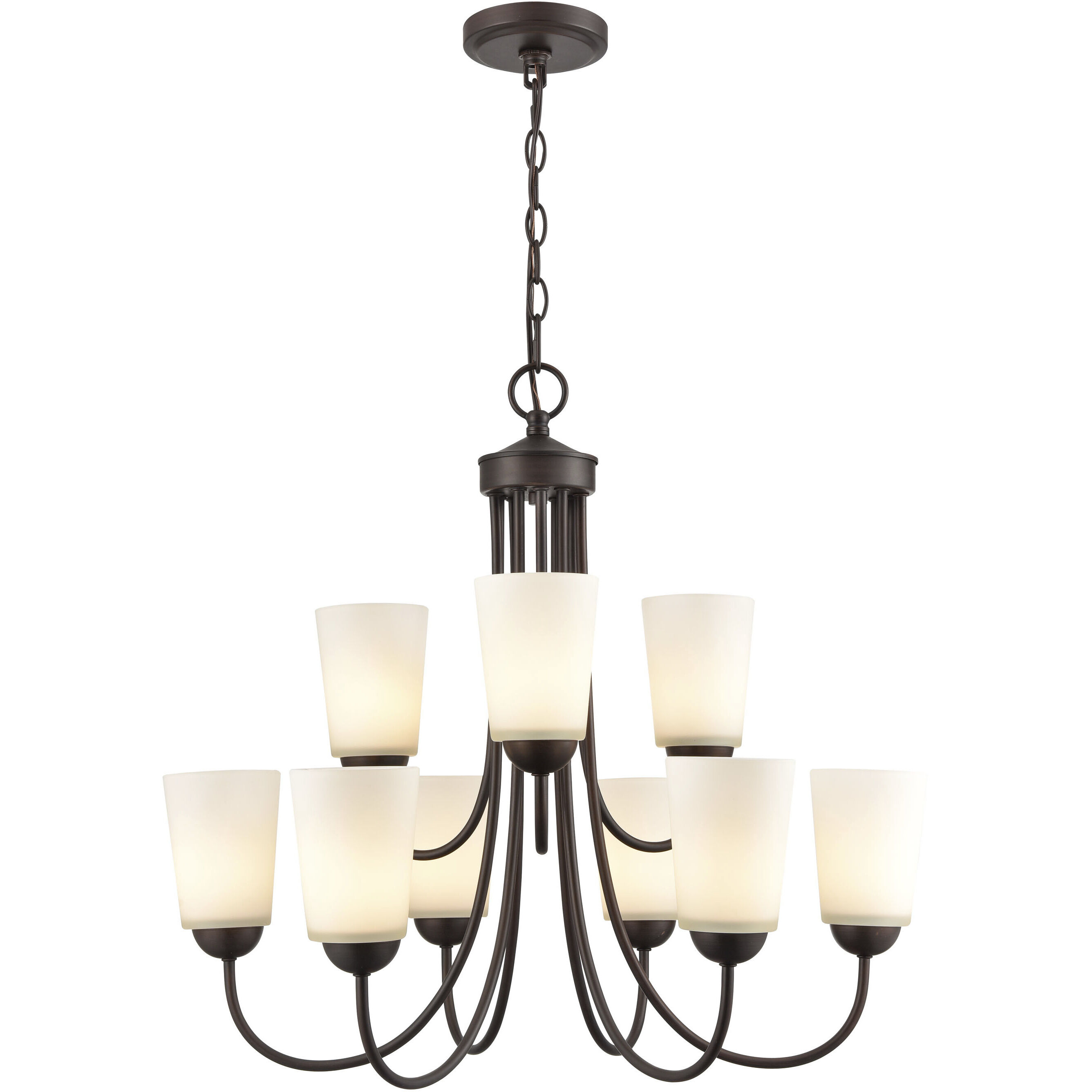 Ivey Lake 9 Light 25.25 inch Rubbed Bronze Chandelier Ceiling Light